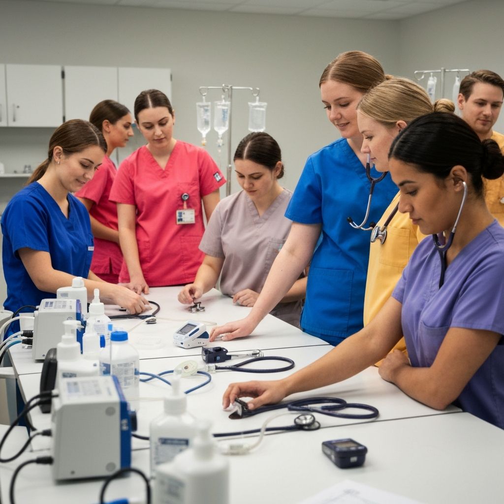 看護学生の実習風景