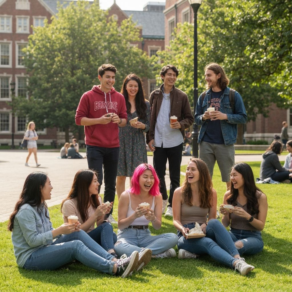 キャンパスライフを楽しむ学生たち