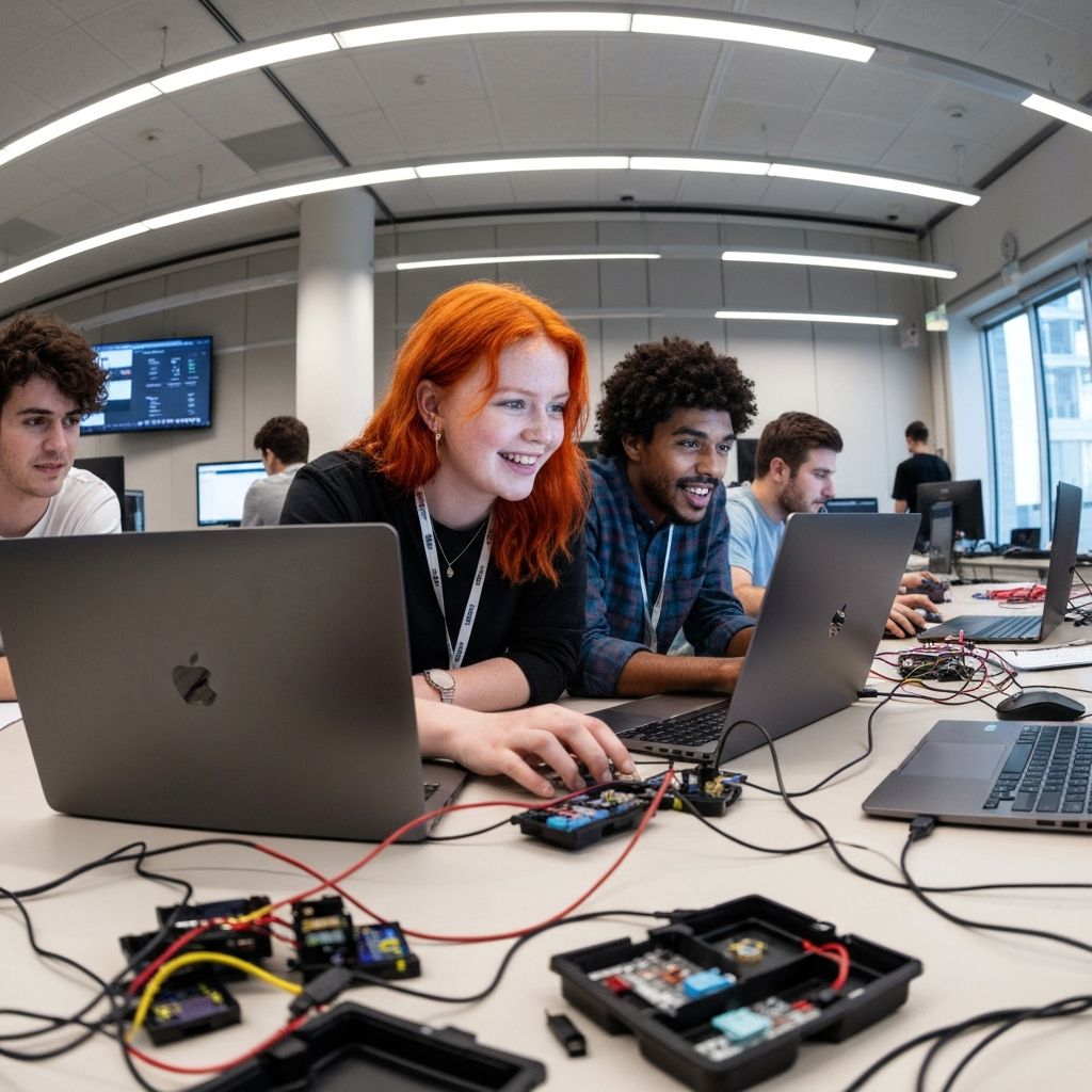 テクノロジープロジェクトに取り組む学生